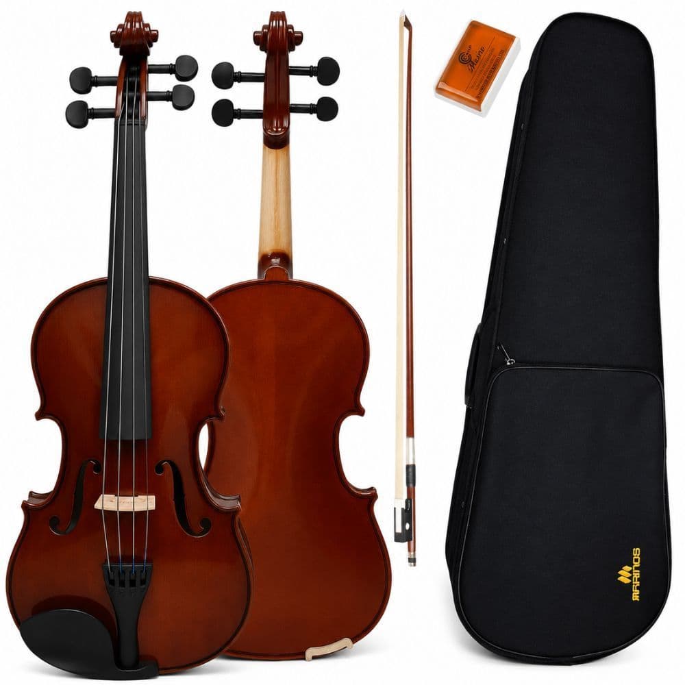 Viola de Arco MARINOS Classic 40 3/4 Tampo Abeto Sólido, Fundo e Laterais em Maple, Estojo Térmico, Arco Profissional