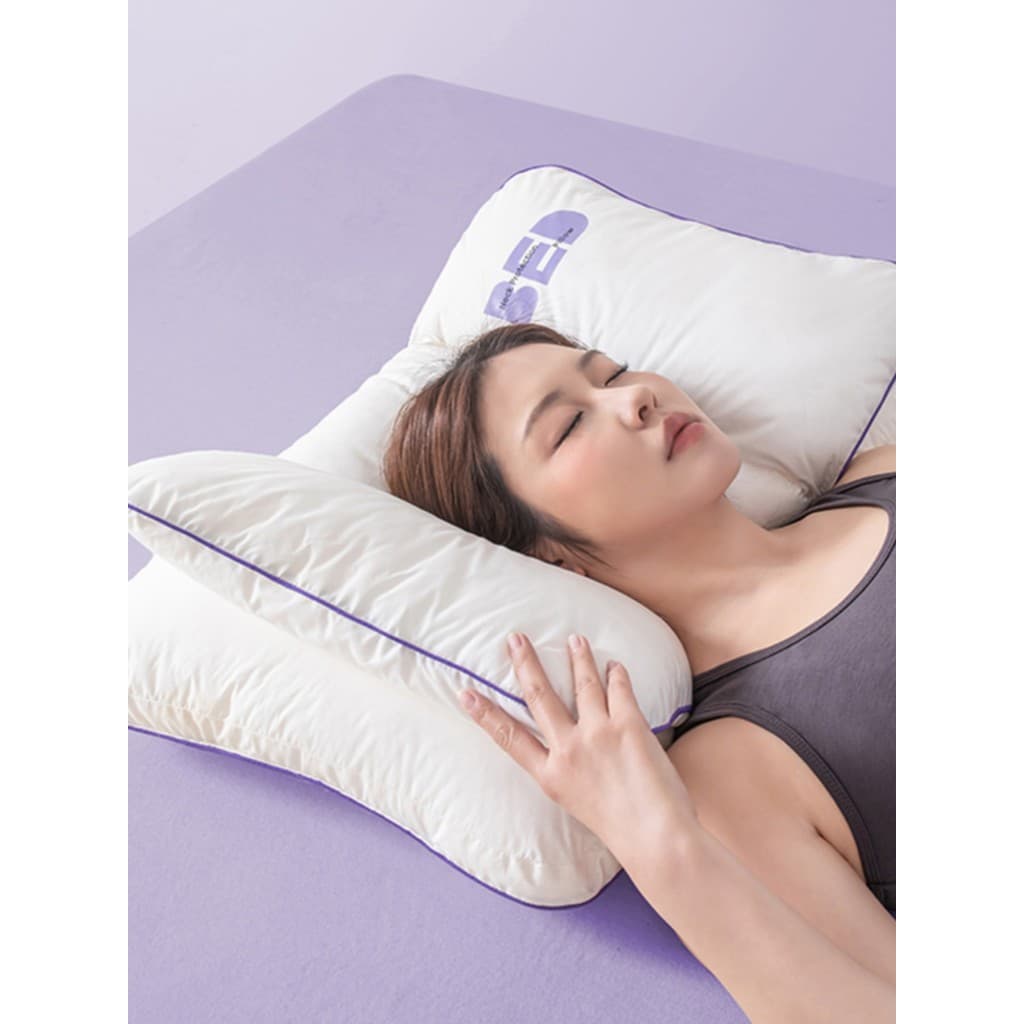 Travesseiro de dormir lateral de asa dupla borboleta protege a coluna Cervical ajuda a dormir doméstico um par travessei