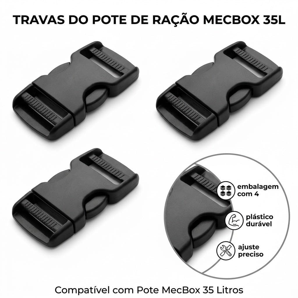 Trava para Porta Ração 35L MecBox MecPet
