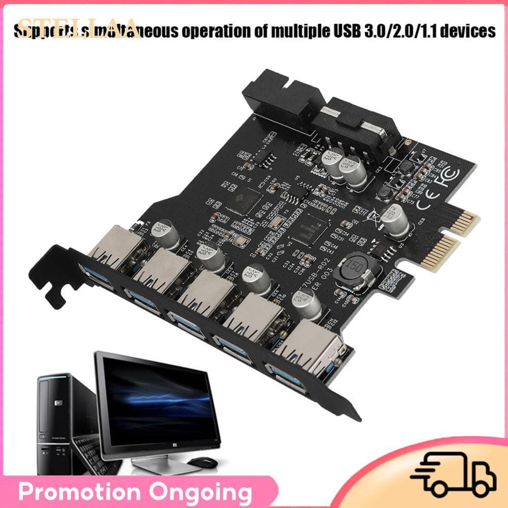 Stellaa 5 portas pci-e para usb 3.0 19 pinos pci express placa de expansão pcie riser conector adaptador para desktop
