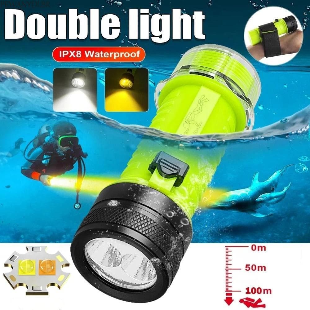 Lanterna De Mergulho PEWANYDI , Tocha Subaquática Super Brilhante LED XHP50 , IPX8 À Prova D'água