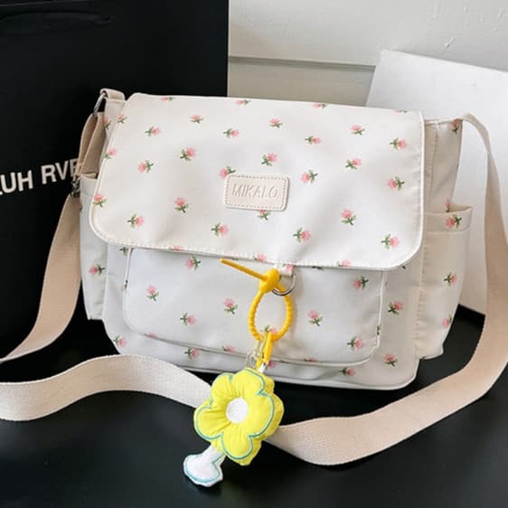 Bolsa transversal de nylon de grande capacidade, estilo retrô coreano Harajuku