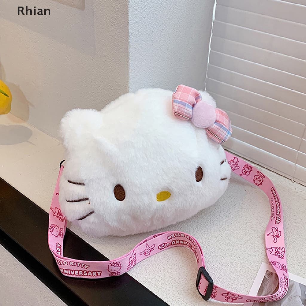 Bolsa Transversal Mini de Pelúcia Sanrio Hello Kitty Anime COD
