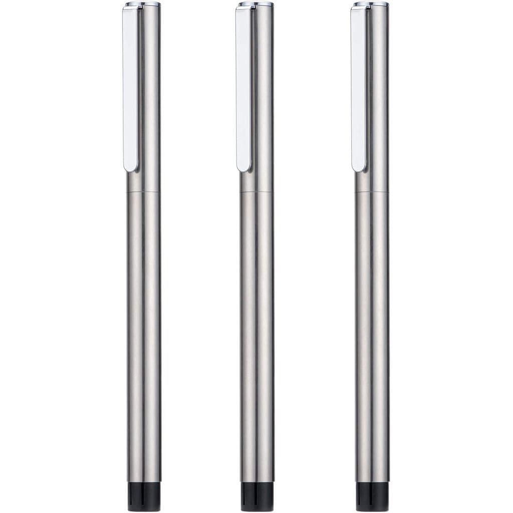 Conjunto de 3 Canetas-Tinteiro Jinhao 65 Prata, Ponta de Irídio Ultra Fina, Extra Fina e Fina, Caneta de Escrita Suave c