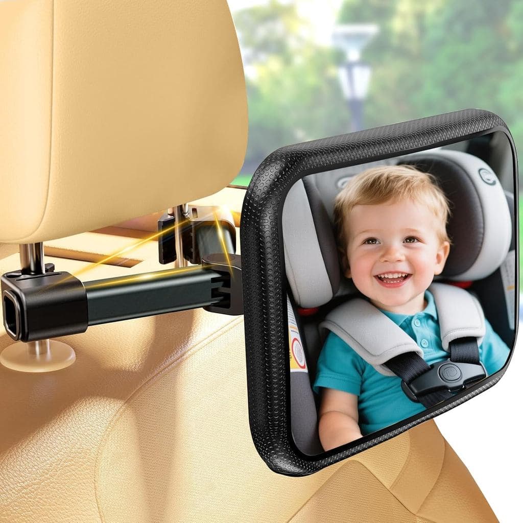 Espelho para Bebê no Carro, Espelho de Segurança para Bebê em Cadeira de Carro Voltada para Trás com Visão Clara, Design