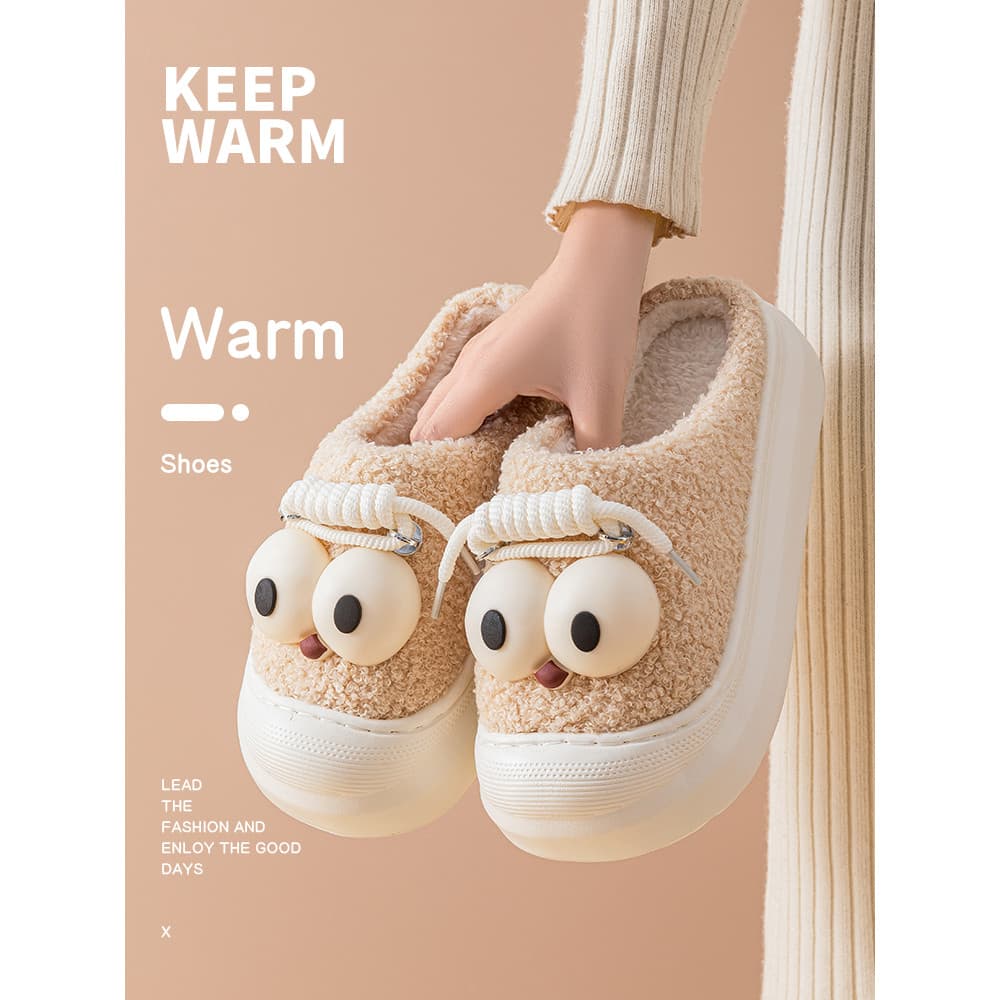 Bonito dos desenhos animados chinelos de algodão feminino inverno anti-deslizamento interior uso doméstico anti-colisão