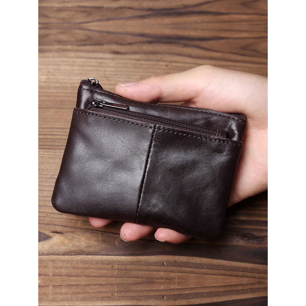 carteira masculina carteira masculina com ziper Venda quente artesanal Retro moeda bolsa titular do cartão de visita sim