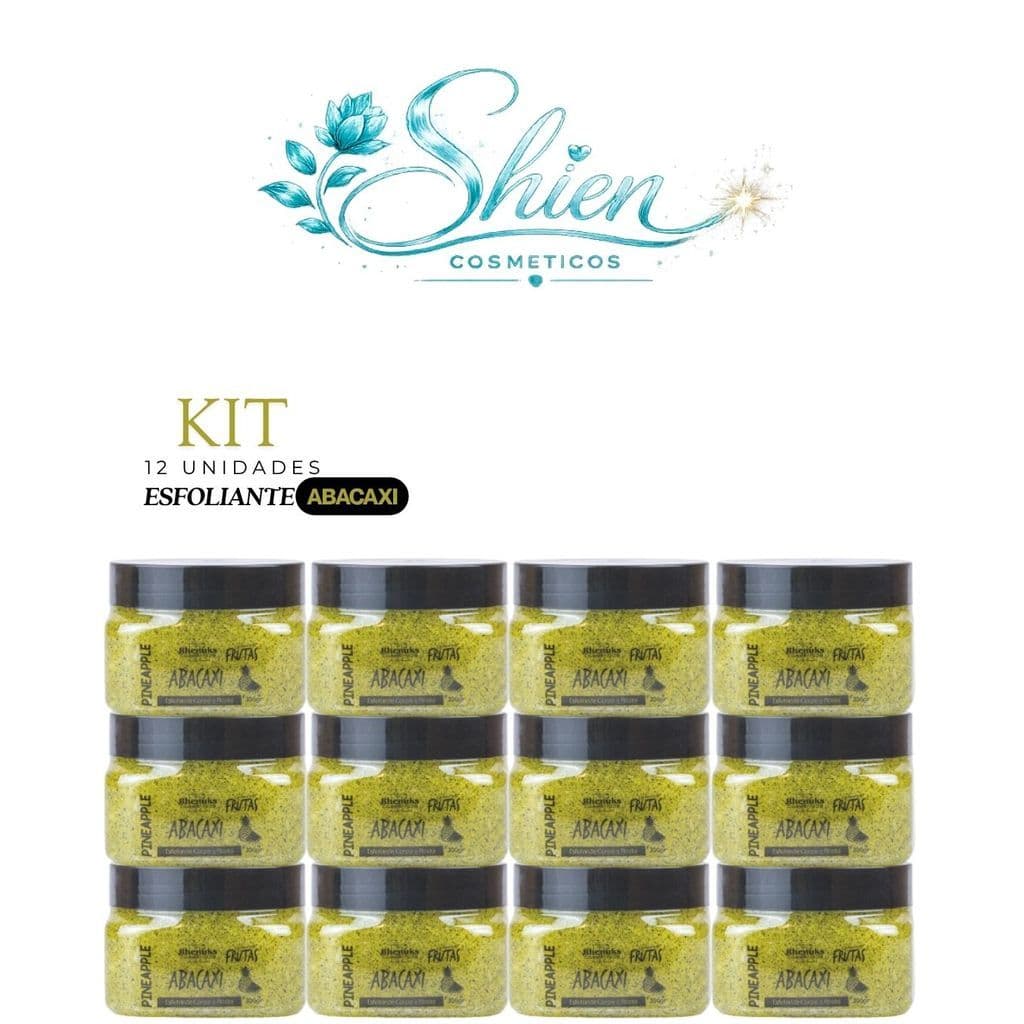 Kit 12 Esfoliante Frutas Corpo E Rosto Abacaxi 300G Rhenuks (Afilhado)