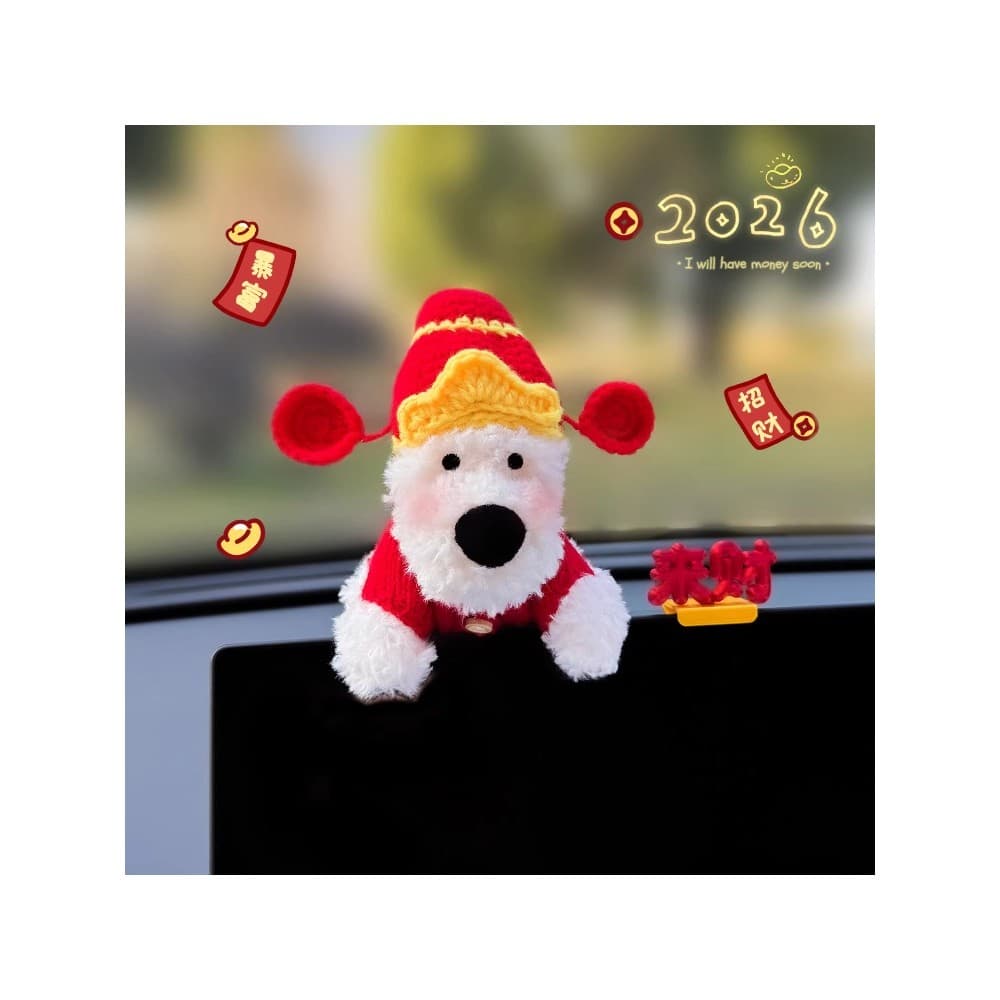 2026 estilo de ano novo West Highland filhote de cachorro ornamentos de carro acessórios interiores do carro tela contro