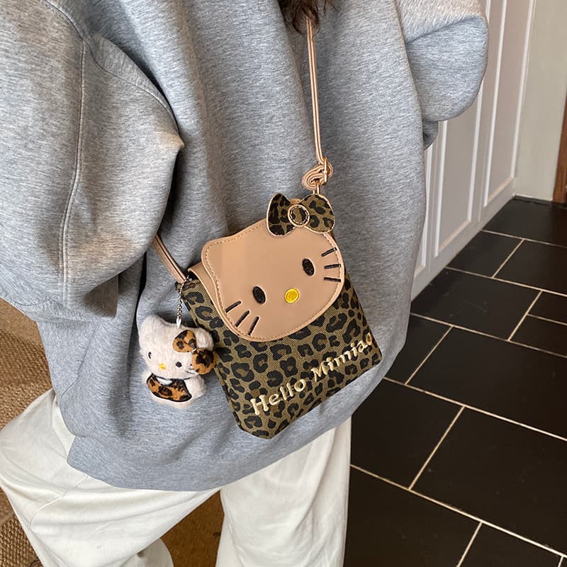 Kitty kitty gato mensageiro saco feminino 2026 novo estilo nicho Design bonito estudante festa saco do telefone móvel Mi