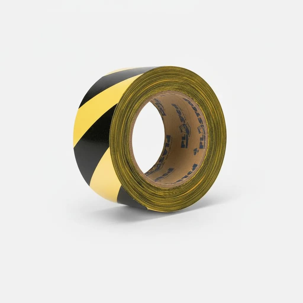 Fita Zebrada Amarela e Preta Para Demarcação Sinalização 7cm x 100m Plastcor