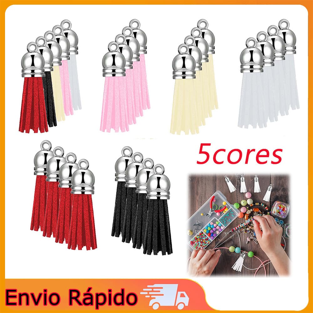 Pingente de borla 25 peças (5 cores) acessórios Anti-camurça diy pingente pequeno