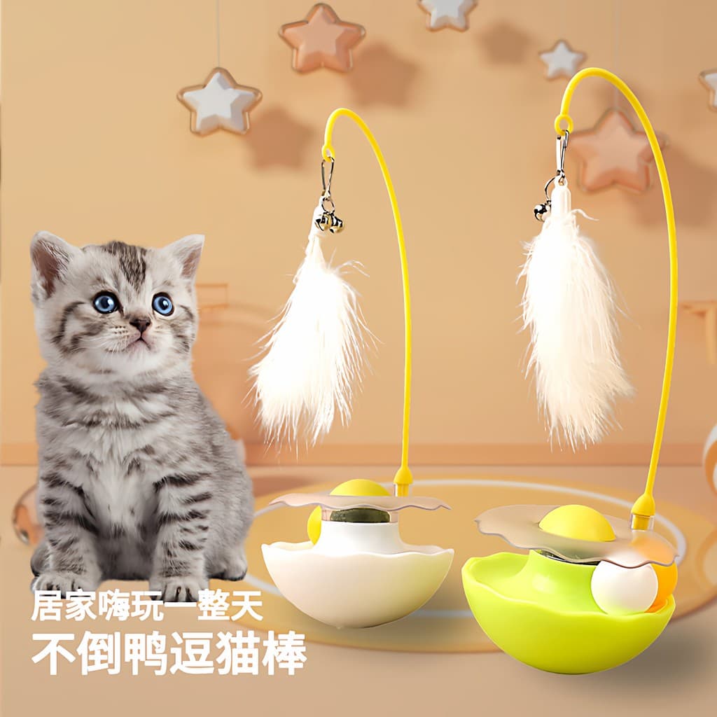 Gato brinquedo Tumbler gato provocando vara auto-entretenimento diversão Catnip bola gatinho brinquedo gato platafo