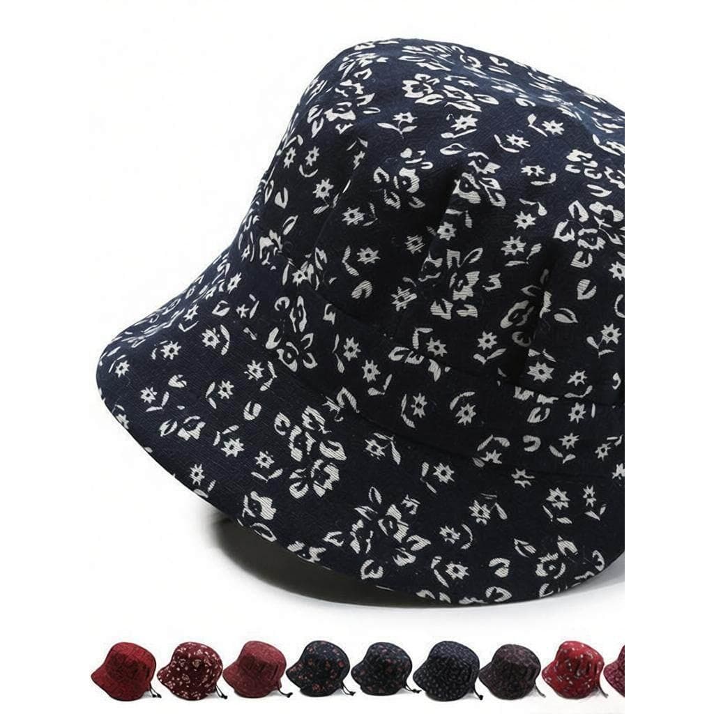 Primavera verão feminino chapéu dobrável pequeno Floral pote chapéu moda Casual feminino chapéu à prova de vento chapéu