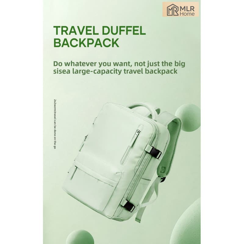 Mochila de viagem de grande capacidade / Fechamento de abertura de mala / Área de posição de sapato independente / Bolsa