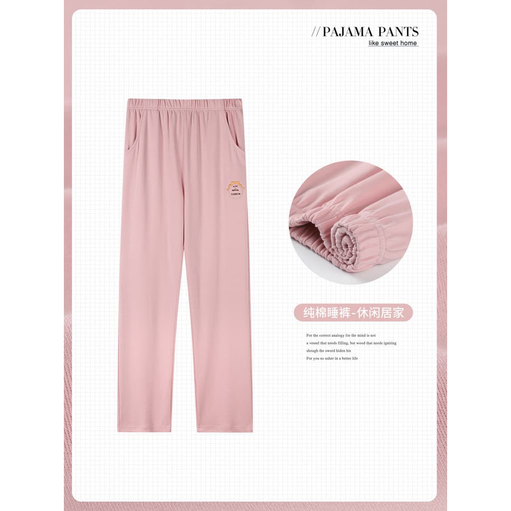 Calças T calças de pijama femininas primavera outono puro algodão estilo fino solto verão pode usar fora das senhoras ca