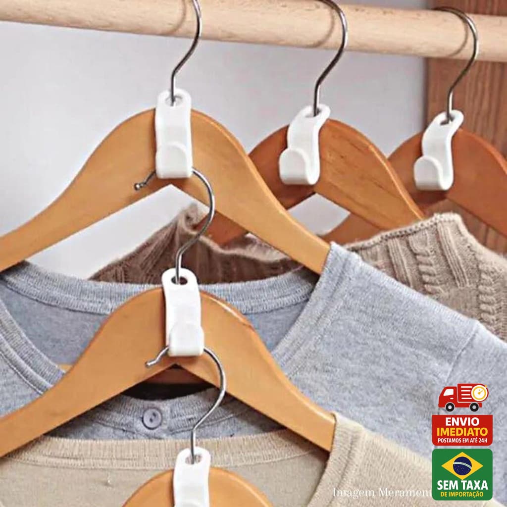 Kit Gancho Extensor De Cabide Para Roupas Conector