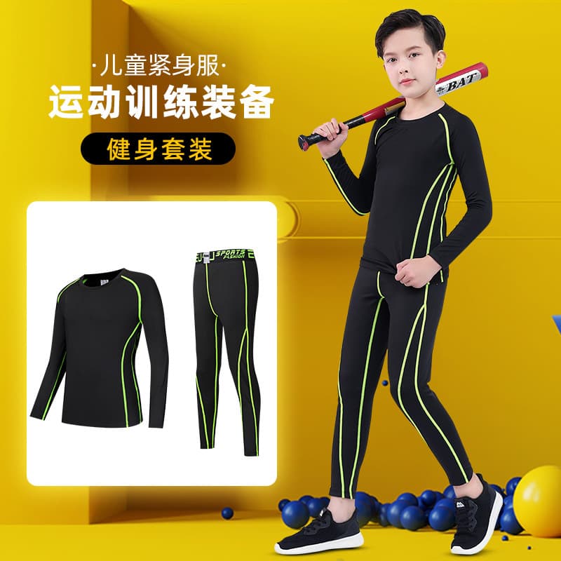 Camisa de futebol infantil terno camisa de treinamento de competição masculina outono inverno meia-calça de manga compri