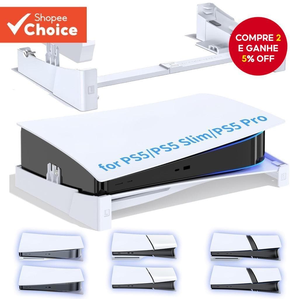 Suporte Horizontal Para PS5/PS5 SLIM PRO , De Base PS5 , Disco Playstation 5 E Edições Digitais , Acessórios Branco