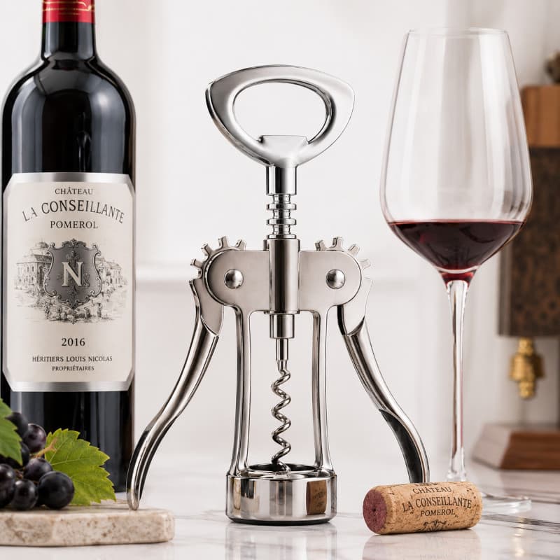 Saca Rolhas Profissional Abridor de Vinho Borboleta em Metal Resistente Fácil de Usar