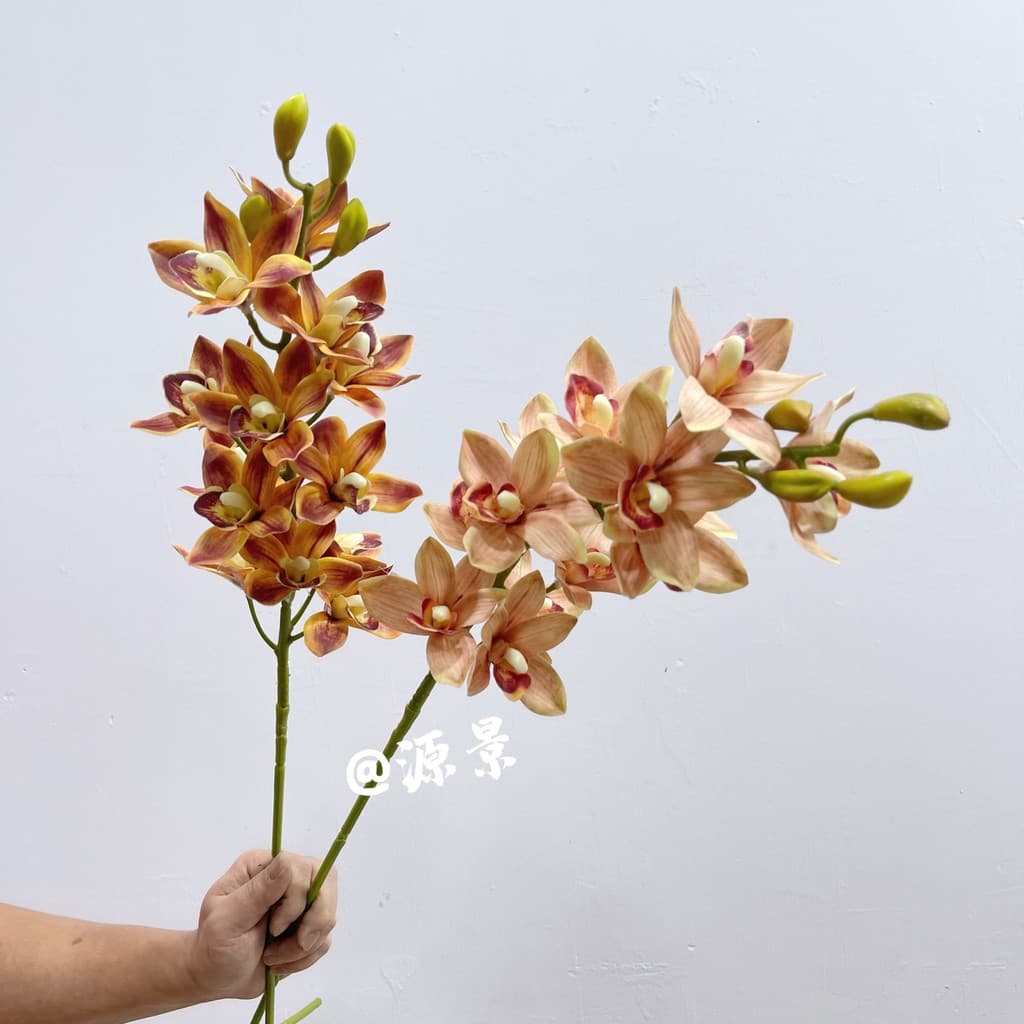Flores artificiais de alta qualidade Huilan orquídea flores de seda suprimentos de casamento decorações para casa flores