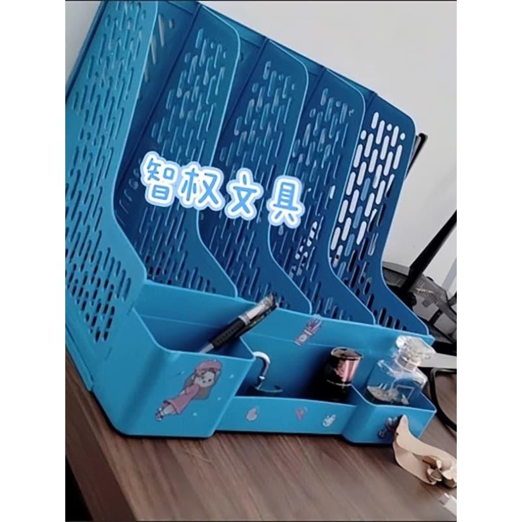 Zhiquan Rack de arquivo de mesa Alunos de escritório usam estante de mesa Suporte para livros a4 Plástico pp Caixa de ar