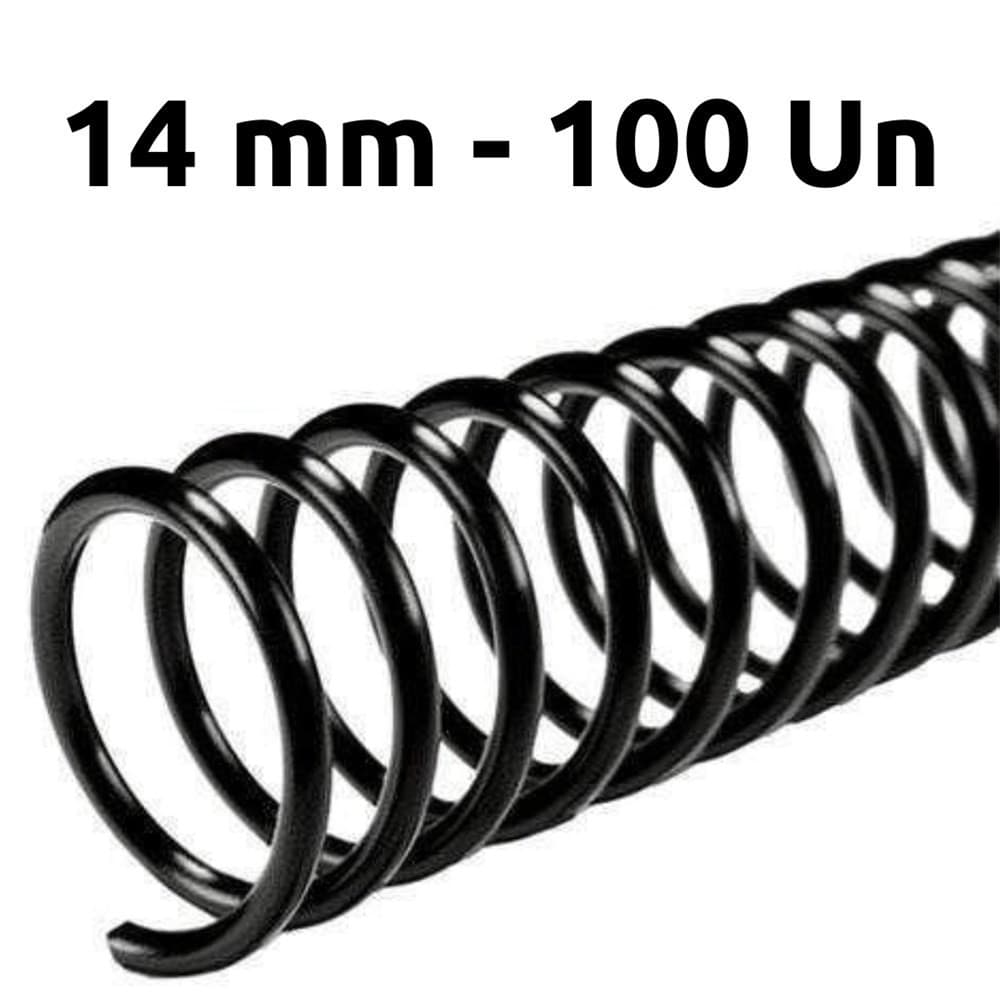 ESPIRAL 14MM PRETO PARA 85 FLS, COMBAHAMAS, 100 UN
