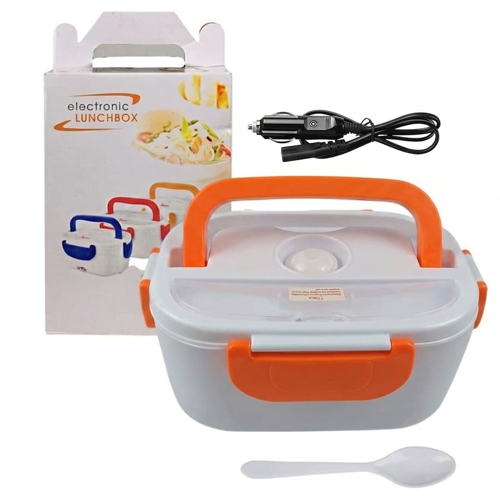 Marmita Termina Eletrica Portatil Carro 12V Divisorias Colher Comida Lanche Frescos Lancheira