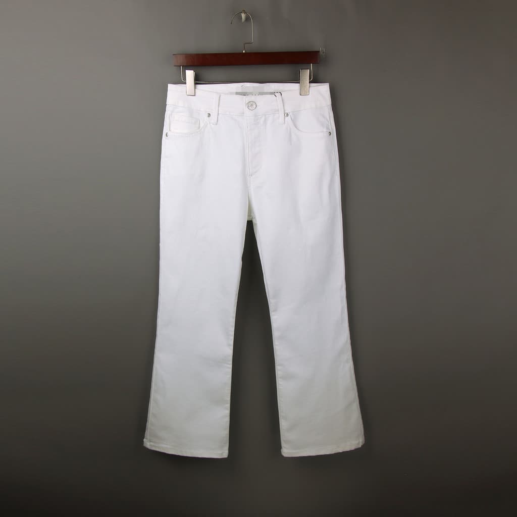 Calças de brim brancas femininas Micro-queimadas Plus Size gordura mm calças primavera tornozelo comprimento calças form