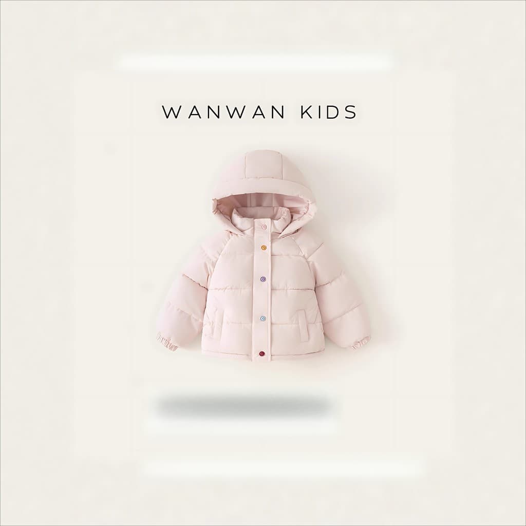 2026 outono inverno novo estilo infantil cor sólida engrossado jaqueta com capuz meninos meninas moda à prova de frio qu
