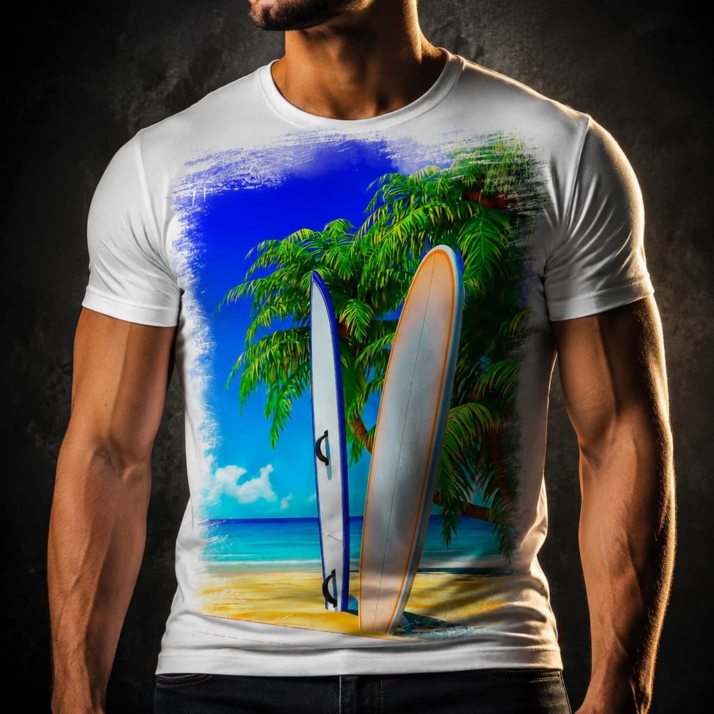 Camiseta Surf Surfista Praia Ondas Prancha Sol 6 A