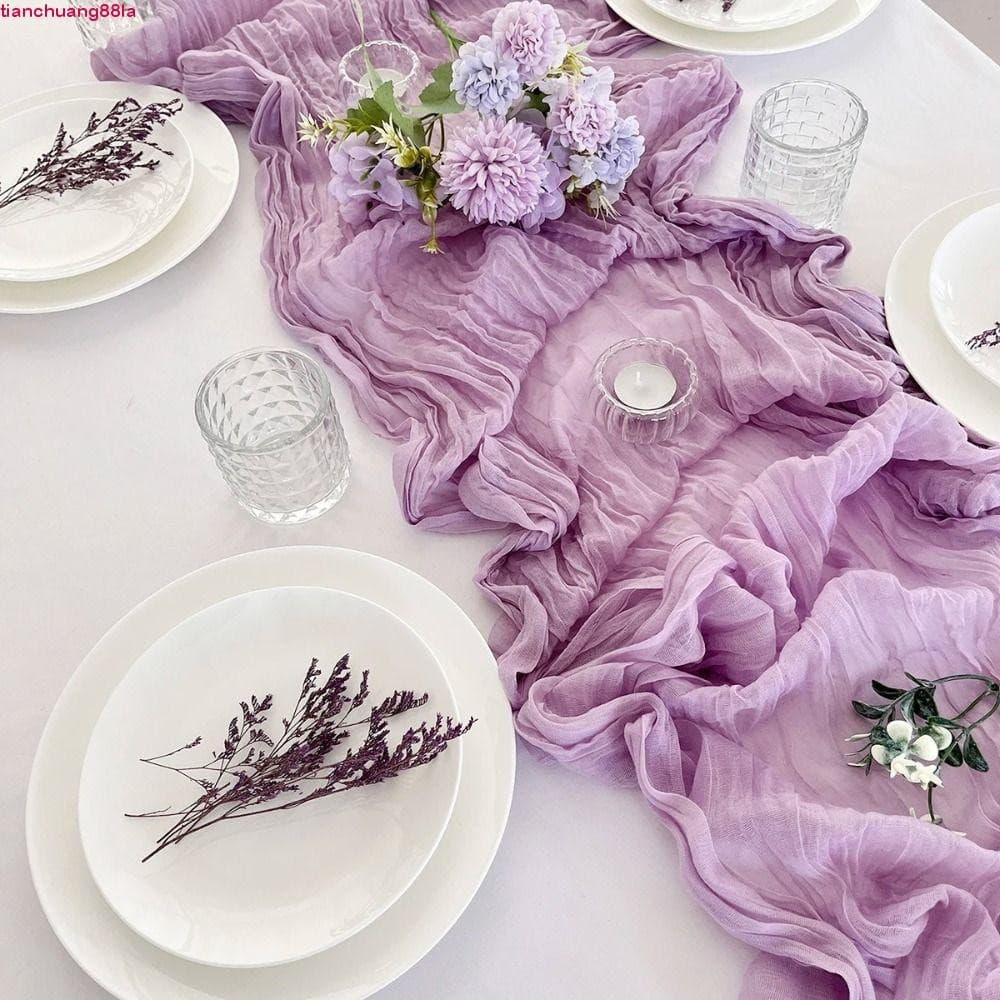 Corredores De Mesa TIANCHUANG , Toalha Rústica De Gaze Country 90x180/300cm , Decoração De Casamento Vintage Boho