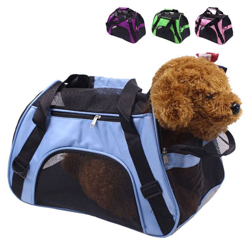 Verão respirável gato saco passeio cão de estimação saco de viagem portátil de um ombro Diagonal saco de viagem Teddy Bi