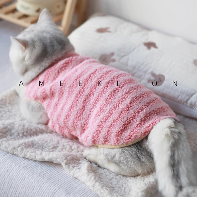 Roupas para gatos de estimação outono inverno roupas britânicas curtas Muppets gato prata gradiente cães pequenos Teddy
