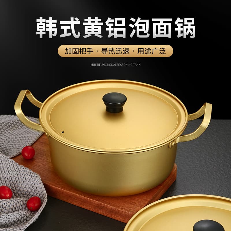 Pote de macarrão instantâneo coreano influenciador pote de macarrão instantâneo coreano dourado Shin Ramen pote doméstic