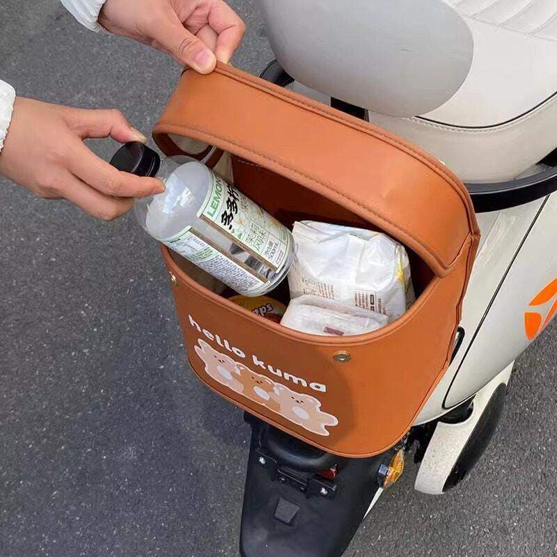 Bolsa para veículo elétrico, bolsa de armazenamento frontal, à prova d'água, desenho animado, bateria, armazenamento de