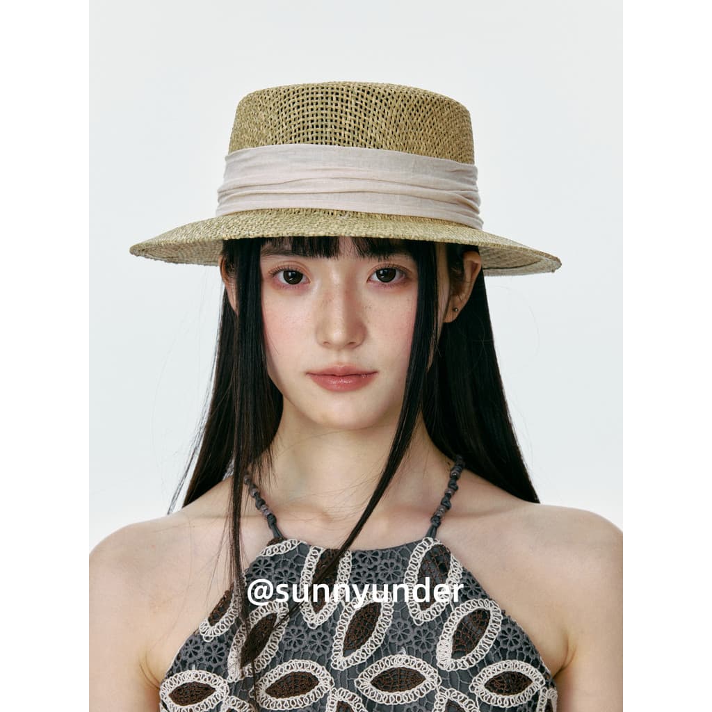 Moda oco palha plana chapéu de palha feminino verão estilo fino respirável protetor solar chapéu de sol beira-mar praia