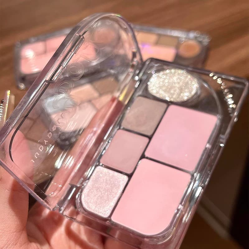 Juduo paleta de sombras de seis cores 03 requintado abrangente diário luz maquiagem 2025 novo estilo rosa rosa tom ofici