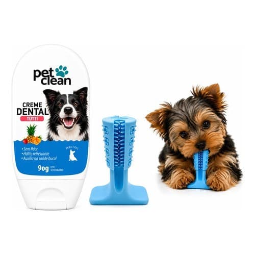 Pasta De Dente P/ Cães Gatos Pet Clean 90g Mordedor Pequeno Tutti