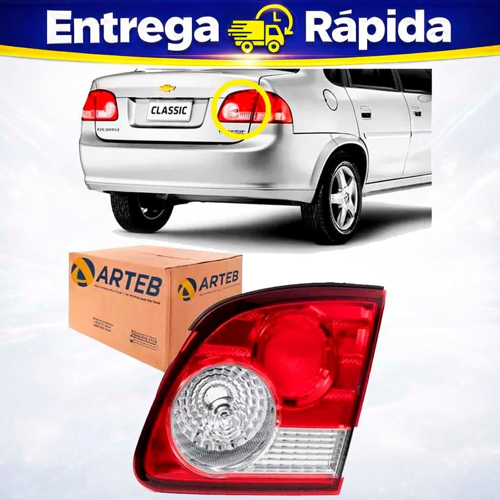 Lanterna Traseira Tampa Mala Corsa Classic 2011 a 2015 Arteb Lado Direito