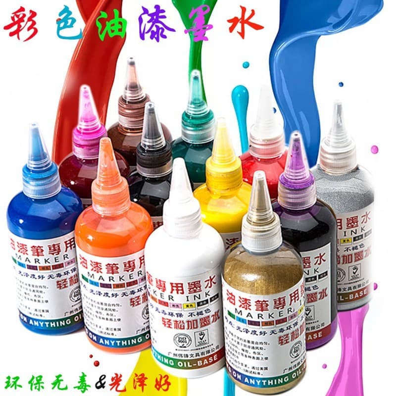 Caneta de pintura Weifeng genuína, tinta verde/branca/ouro/prata/preta, 12 cores, recarga de caneta de retoque, líquido,