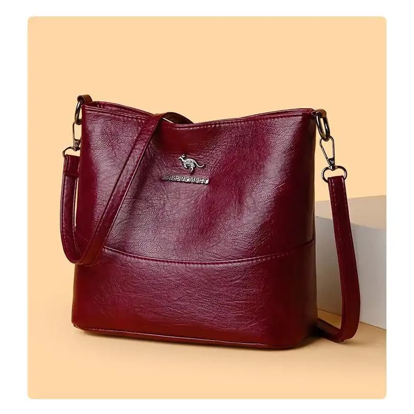 Bolsa Transversal Feminina de Grande Capacidade, Bolsa de Ombro Multifuncional de Camada Macia, Bolsa Transversal Retro