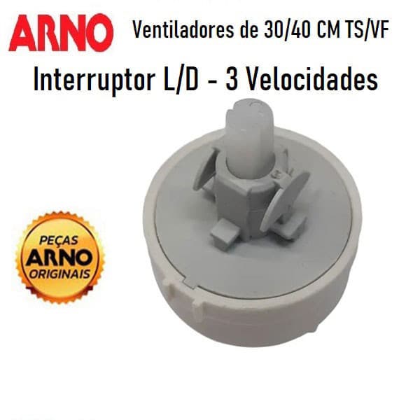 Interruptor 3 velocidades ventilador Arno - TS / VF / VD / VU - 6 pinos
