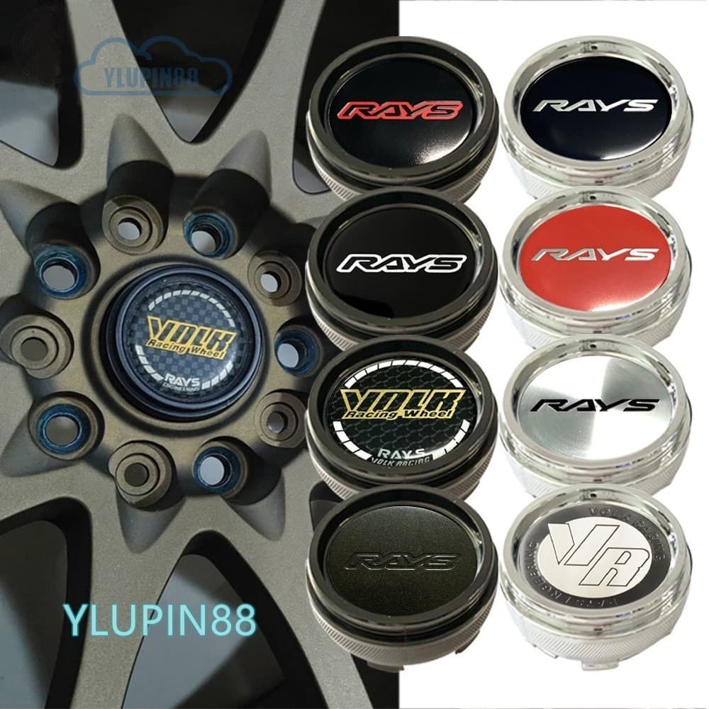 4pcs 66 62 60 61mm Estilo De Carro Raios VOLK Racing Center Rim Emblema Adesivo Tampas De Roda Tampa Do Cubo Central Par