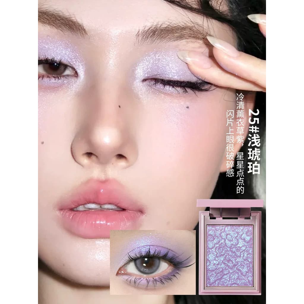 Gelo de cristal de diamante piscante!Monocromático multiuso pó sombra Blush tudo-em-um paleta pérola Glitter lótus pó il