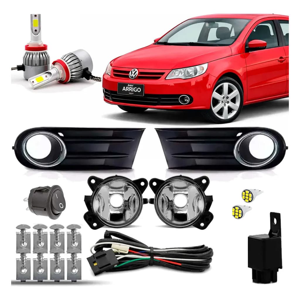 Kit Farol Neblina Gol G5 2008 2012 Super Led 6k