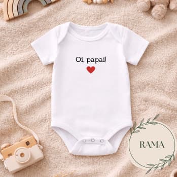Body Bebê INFANTIL 100% Algodão – “Oi Papai” | Estampado frases revelação gravidez surpresa manga curta manga longa