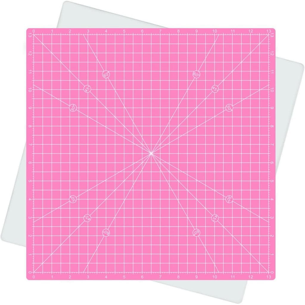 Rotating Self Healing Cutting Mat 14"x14" (13" Grid), Square Sewing Cutting Mat Board Perfect for Fabric Quilting & Art