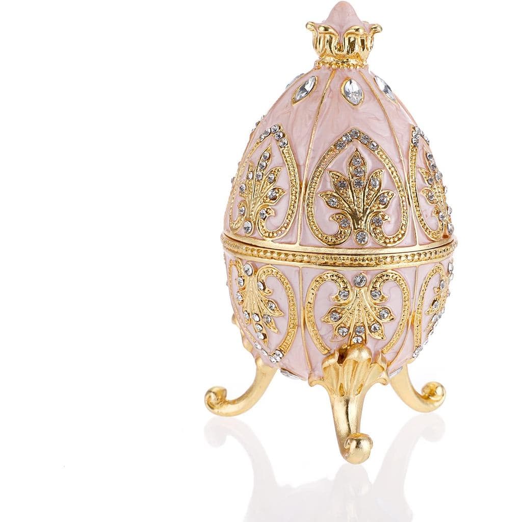 Caixa de Joias Estilo Ovo Fabergé ELLDOO, Caixa de Joias Esmaltada, Caixa Decorativa de Metal Única, Ornamentos Clássico