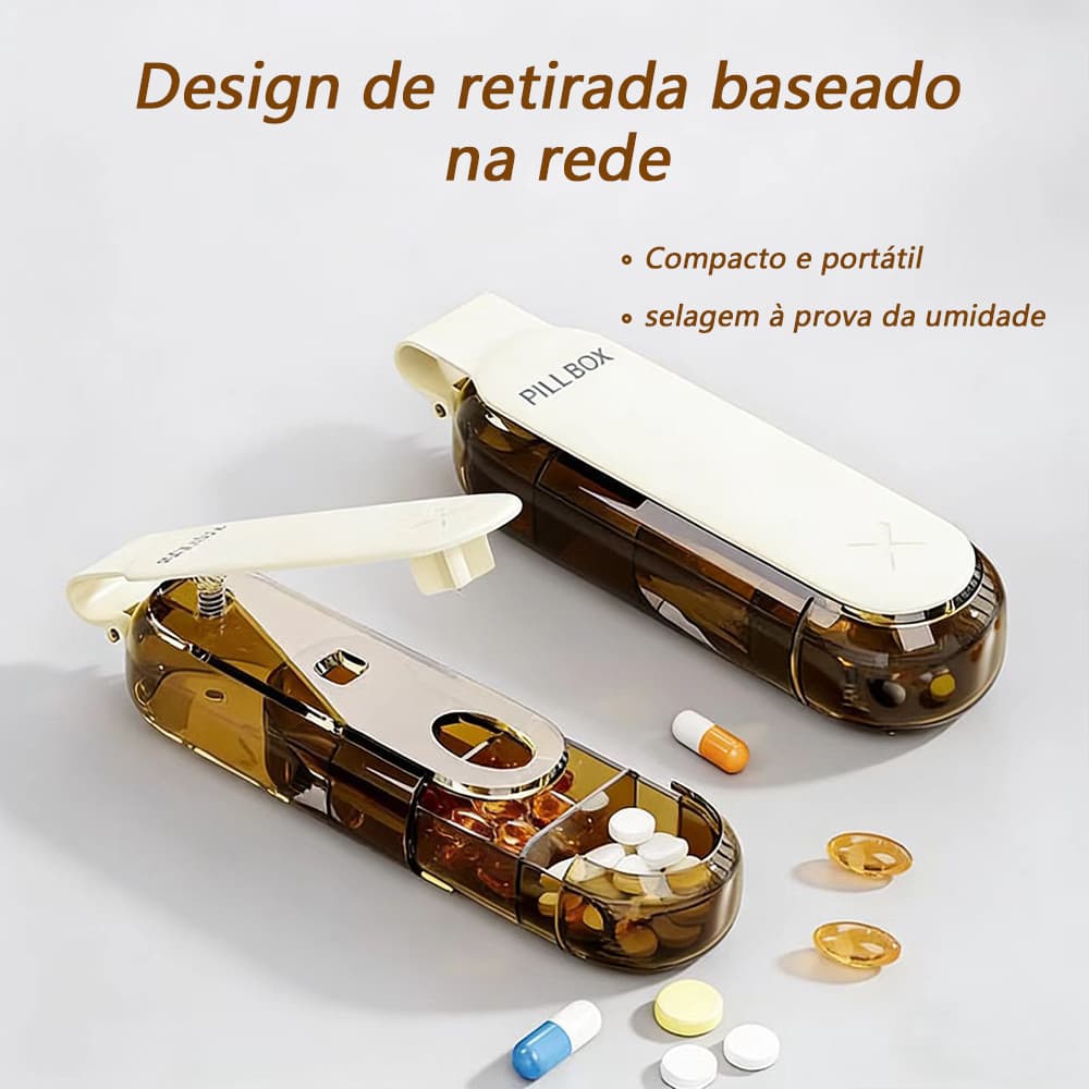 Porta Comprimidos Prático e Útil Portátil Compacto Estojo Caixa Organizadora Semanal de Remédios para Viagem Conveniente